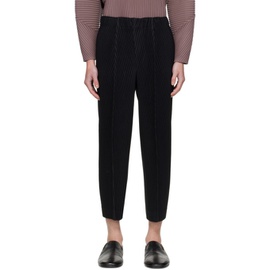 HOMME PLISSEE 이세이 미야케 ISSEY MIYAKE Black Pleats Bottoms Trousers 241729M191062