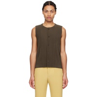 HOMME PLISSEE 이세이 미야케 ISSEY MIYAKE Khaki Tailored Pleats 1 Vest 241729M214018