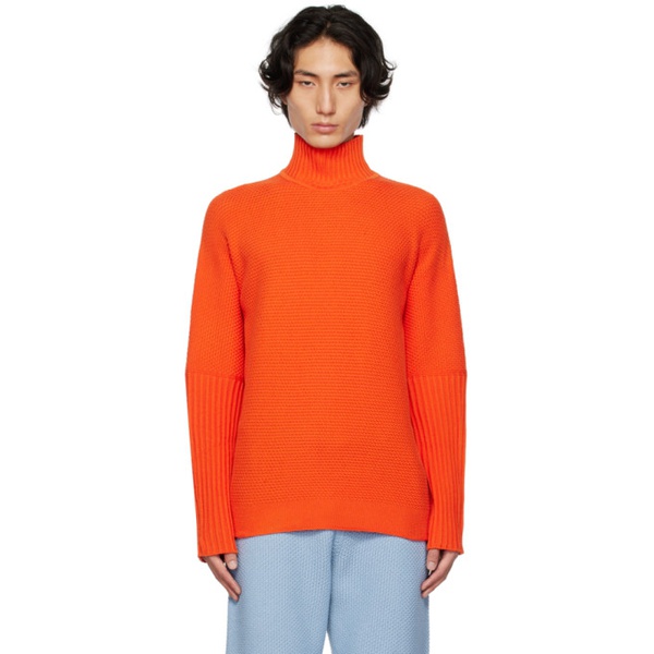  HOMME PLISSEE 이세이 미야케 ISSEY MIYAKE Orange Rustic Turtleneck 232729M205006