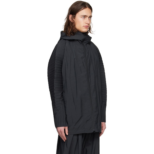  HOMME PLISSEE 이세이 미야케 ISSEY MIYAKE Black Cascade Jacket 241729M180018