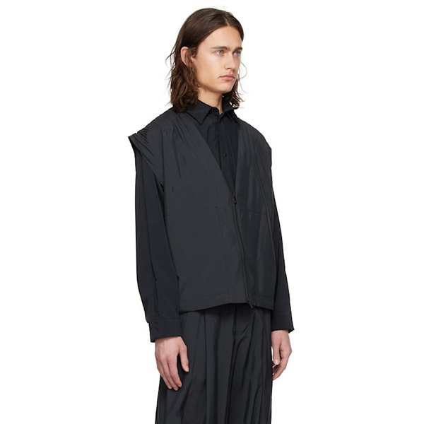  HOMME PLISSEE 이세이 미야케 ISSEY MIYAKE Black Cascade Vest 241729M185005