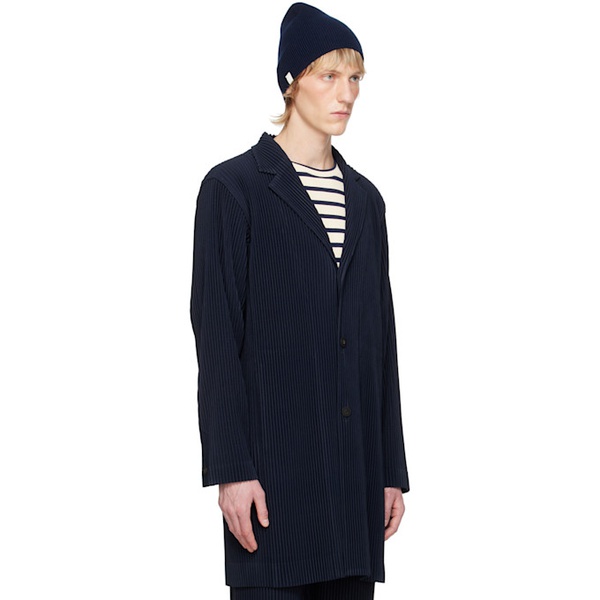  HOMME PLISSEE 이세이 미야케 ISSEY MIYAKE Navy Basics Coat 241729M176005