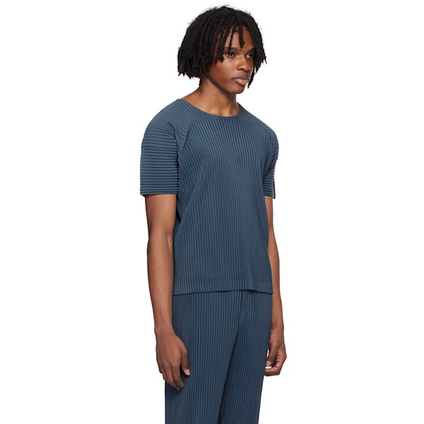  HOMME PLISSEE 이세이 미야케 ISSEY MIYAKE Blue Color Pleats T-Shirt 242729M213014
