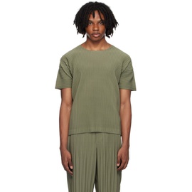 HOMME PLISSEE 이세이 미야케 ISSEY MIYAKE Green Color Pleats T-Shirt 242729M213018