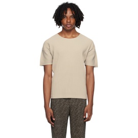 HOMME PLISSEE 이세이 미야케 ISSEY MIYAKE Beige Color Pleats T-Shirt 242729M213019