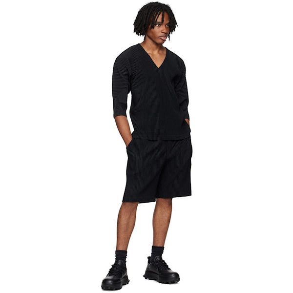  HOMME PLISSEE 이세이 미야케 ISSEY MIYAKE Black Monthly Color May Shorts 242729M193011