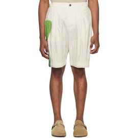 HOMME PLISSEE 이세이 미야케 ISSEY MIYAKE 오프화이트 Off-White Cascade Picturesque Shorts 242729M193020