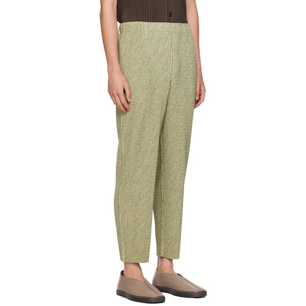  HOMME PLISSEE 이세이 미야케 ISSEY MIYAKE Green Diagonals Trousers 242729M191021