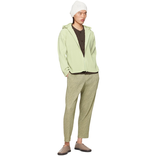  HOMME PLISSEE 이세이 미야케 ISSEY MIYAKE Green Diagonals Trousers 242729M191021