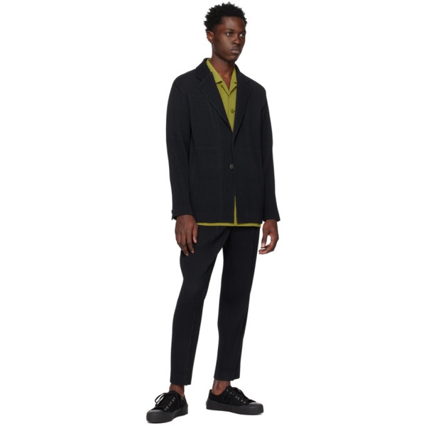  HOMME PLISSEE 이세이 미야케 ISSEY MIYAKE Black Wool Like Light Blazer 231729M195007