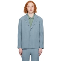 HOMME PLISSEE 이세이 미야케 ISSEY MIYAKE Blue Kersey Pleats Blazer 232729M195005