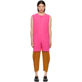 HOMME PLISSEE 이세이 미야케 ISSEY MIYAKE Pink Colorful Pleats Jumpsuit 242729M193001