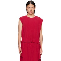 HOMME PLISSEE 이세이 미야케 ISSEY MIYAKE Red Rectangle Tank Top 242729M214002