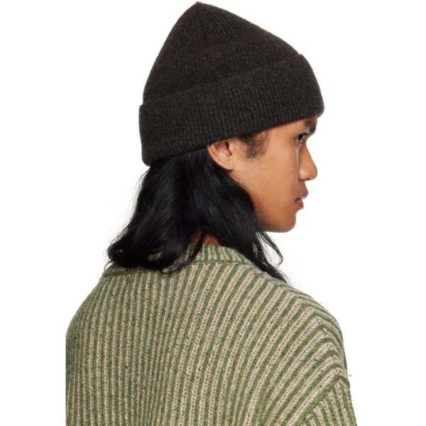  HOPE Brown Wool Beanie 232995M138001