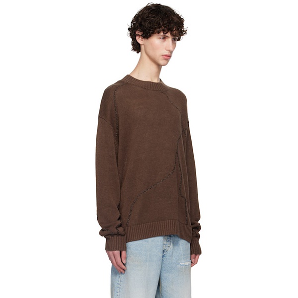  HOPE Brown Cracked Sweater 242995M201000