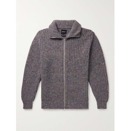 HOWLIN Loose Ends Ribbed Donegal Wool Zip-Up Cardigan 1647597323928661
