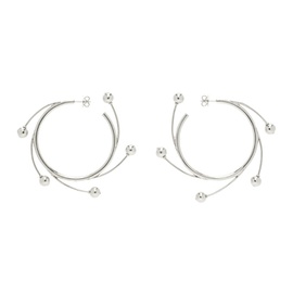 휴고 HUGO KREIT Silver Vortex Hoop Earrings 241014M144003
