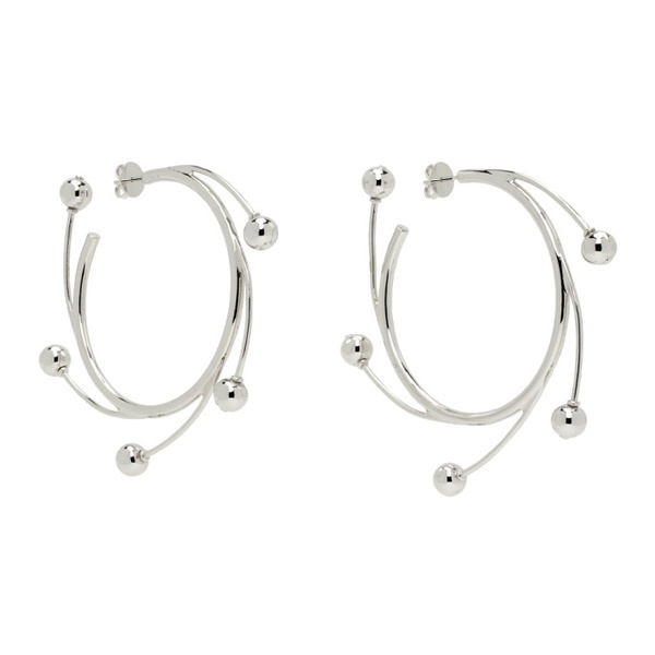  휴고 HUGO KREIT Silver Vortex Hoop Earrings 241014M144003