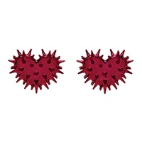 휴고 HUGO KREIT SSENSE Exclusive Pink Spiky Heart Earrings 231014F022015