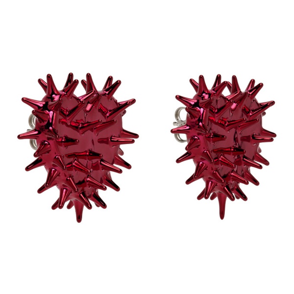  휴고 HUGO KREIT SSENSE Exclusive Pink Spiky Heart Earrings 231014F022015