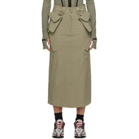 혜인서 HYEIN SEO Khaki Overlay Maxi Skirt 232429F092001