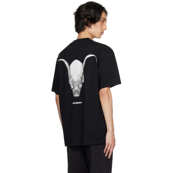  한 코펜하겐 Han Kjobenhavn Black Goat Skull Print T-Shirt 232827M213005