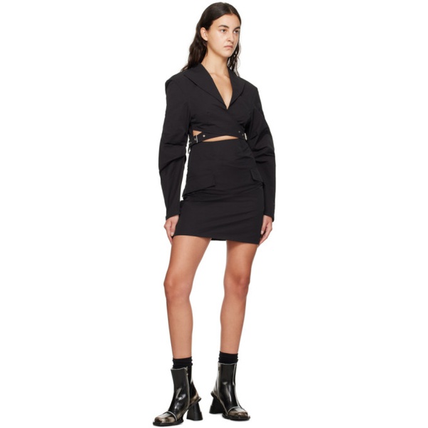  한 코펜하겐 Han Kjobenhavn Black Wrap Minidress 232827F052000