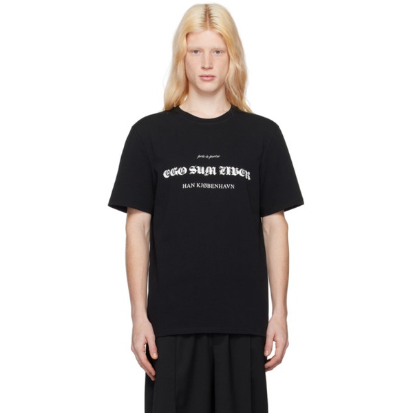  한 코펜하겐 Han Kjobenhavn Black Freedom T-Shirt 241827M213002