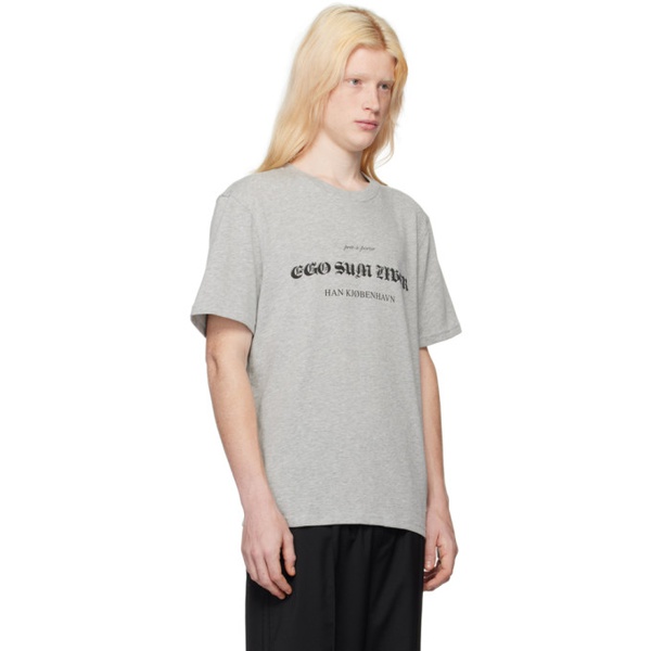  한 코펜하겐 Han Kjobenhavn Gray Freedom T-Shirt 241827M213001