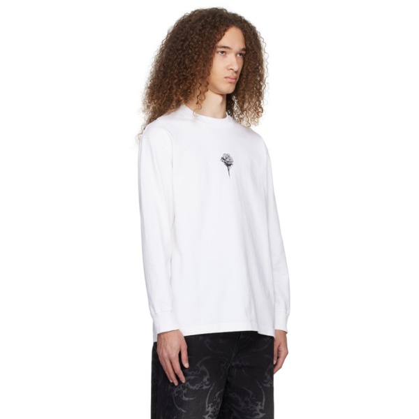  한 코펜하겐 Han Kjobenhavn White Rose Long Sleeve T-Shirt 241827M213007