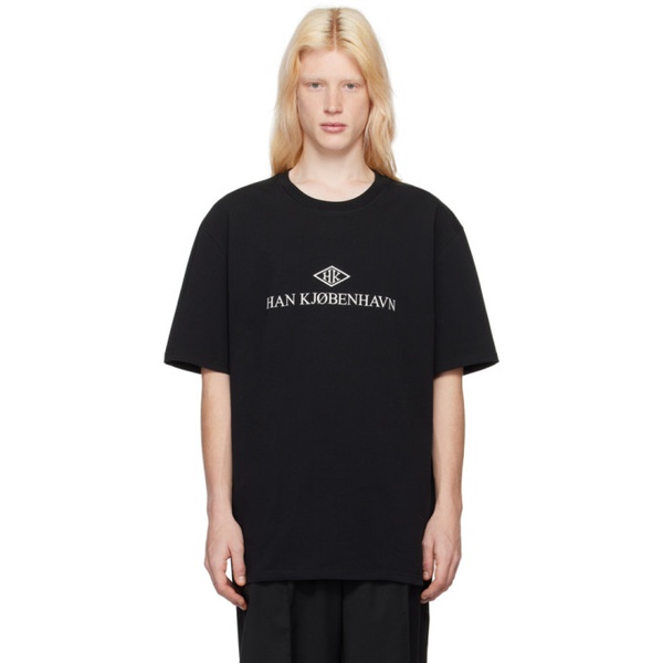  한 코펜하겐 Han Kjobenhavn Black Bonded T-Shirt 241827M213000