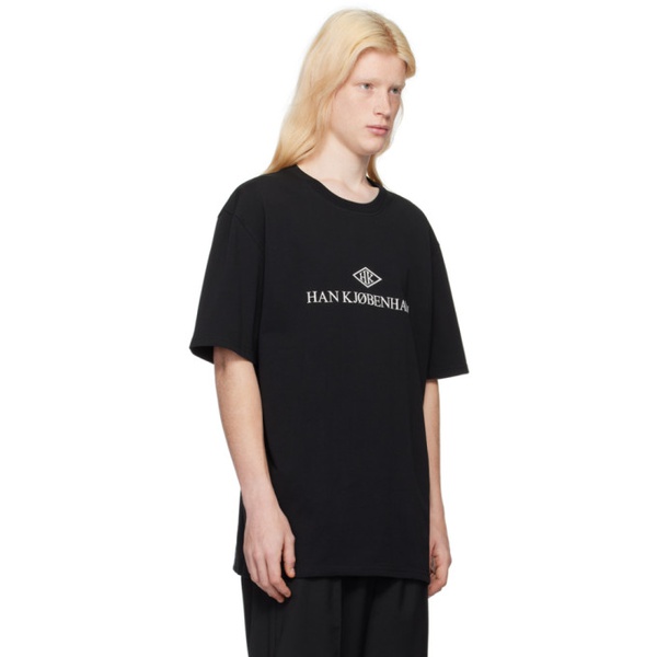  한 코펜하겐 Han Kjobenhavn Black Bonded T-Shirt 241827M213000