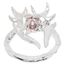 Harlot Hands Silver Fresia Butterfly Ring 241093F024005