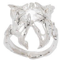Harlot Hands SSENSE Exclusive Silver Butterfly Ring 241093F024008