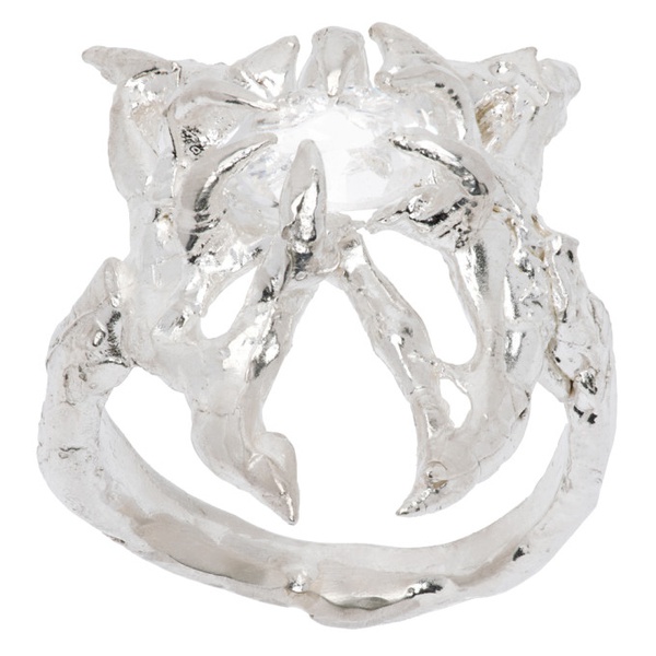  Harlot Hands SSENSE Exclusive Silver Butterfly Ring 241093F024008