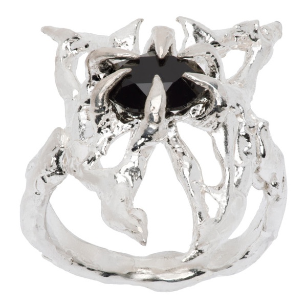  Harlot Hands SSENSE Exclusive Silver Butterfly Ring 241093F024009
