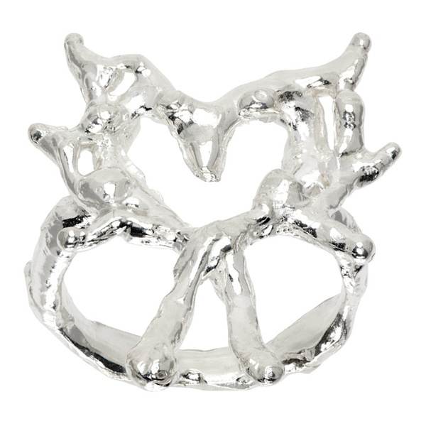  Harlot Hands SSENSE Exclusive Silver Abbess Ring 242093F024005