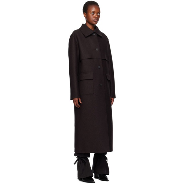  해리 스워프 런던 Harris Wharf London Brown Storm Shield Coat 232709F059014