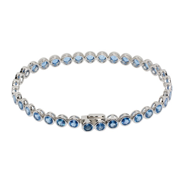  하튼 랩스 Hatton Labs Silver & Blue Round Tennis Bracelet 232481M142039