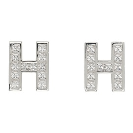 하튼 랩스 Hatton Labs Silver H Stud Earrings 232481M144016