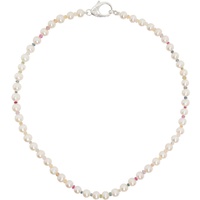 하튼 랩스 Hatton Labs White Pearl Rainbow Gradient Crystal Chain Necklace 232481M145023