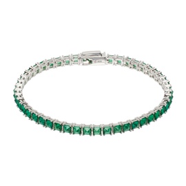 하튼 랩스 Hatton Labs Silver & Green Spikes Tennis Bracelet 241481M142027