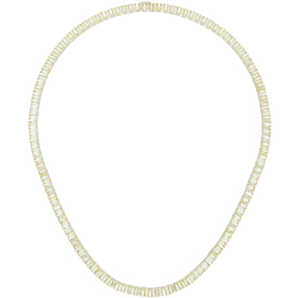  하튼 랩스 Hatton Labs SSENSE Exclusive Silver & Yellow Emerald Cut Tennis Chain Necklace 241481M145035