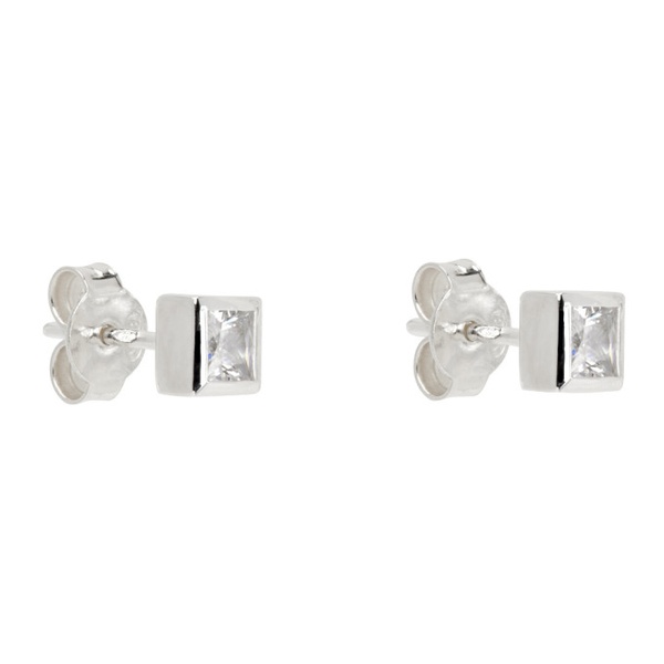  하튼 랩스 Hatton Labs Silver Stone Stud Earrings 241481M144000