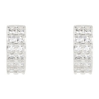 하튼 랩스 Hatton Labs Silver Double Eternity Spike Hoop Earrings 241481M144009