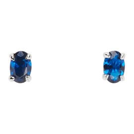 하튼 랩스 Hatton Labs Silver & Blue Oval Earrings 241481M144034