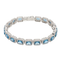 하튼 랩스 Hatton Labs SSENSE Exclusive Silver & Blue Crown Stone Tennis Bracelet 241481M142000