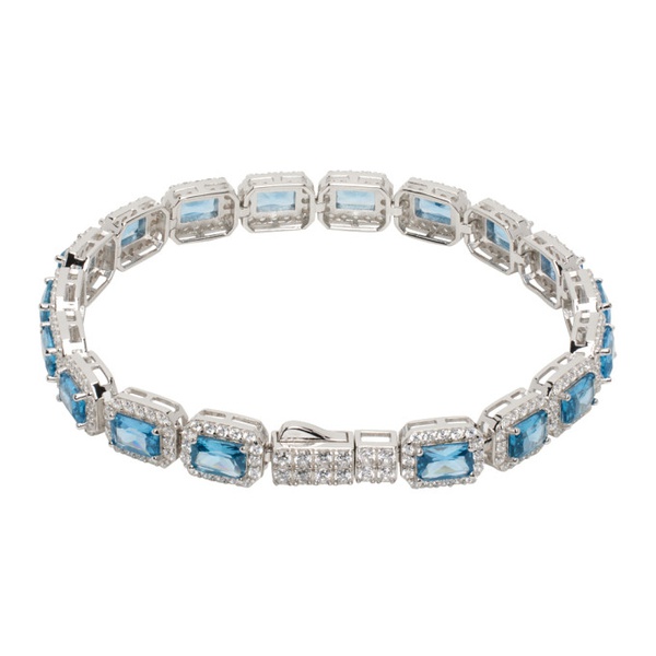  하튼 랩스 Hatton Labs SSENSE Exclusive Silver & Blue Crown Stone Tennis Bracelet 241481M142000