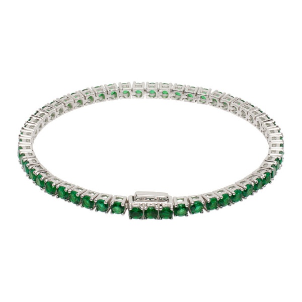  하튼 랩스 Hatton Labs Silver & Green Classic Tennis Bracelet 241481M142002
