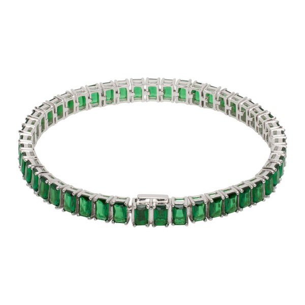  하튼 랩스 Hatton Labs Silver & Green Classic Tennis Bracelet 241481M142024